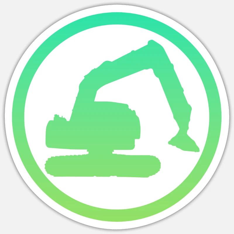 Baggerfahrer Baggerfahrerin Bagger - Sticker Größe S (10 x 10 cm) - Mattweiß
