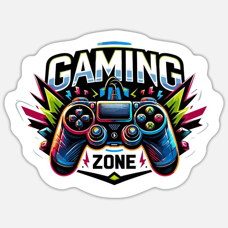Gaming Zone - Controller Illustration - Sticker size S (10 x 10 cm) - white matte