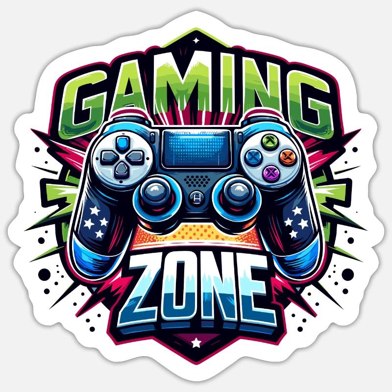 Gaming Zone - Controller Illustration - Sticker size S (10 x 10 cm) - white matte