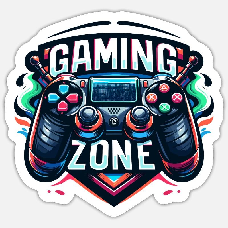 Gaming Zone - Controller Illustration - Sticker size S (10 x 10 cm) - white matte