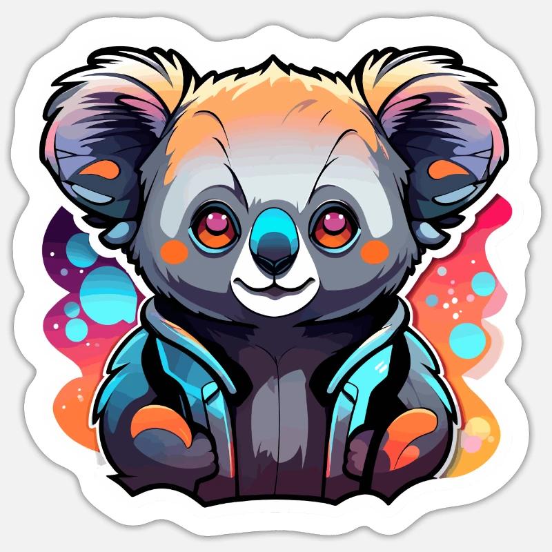 Dessin de koala - Sticker taille S (10 x 10 cm) - blanc mat