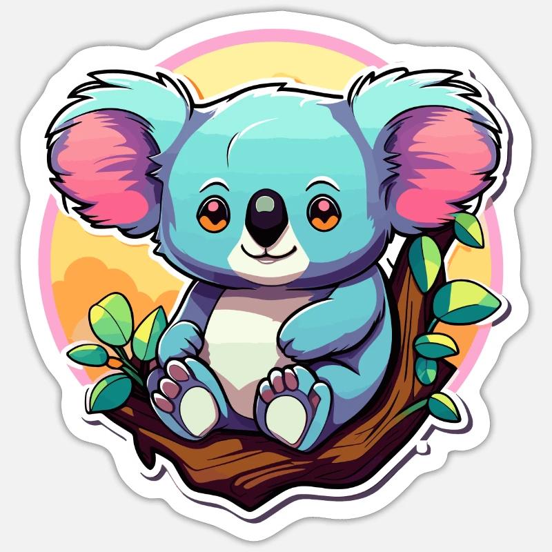 Dessin de koala - Sticker taille S (10 x 10 cm) - blanc mat