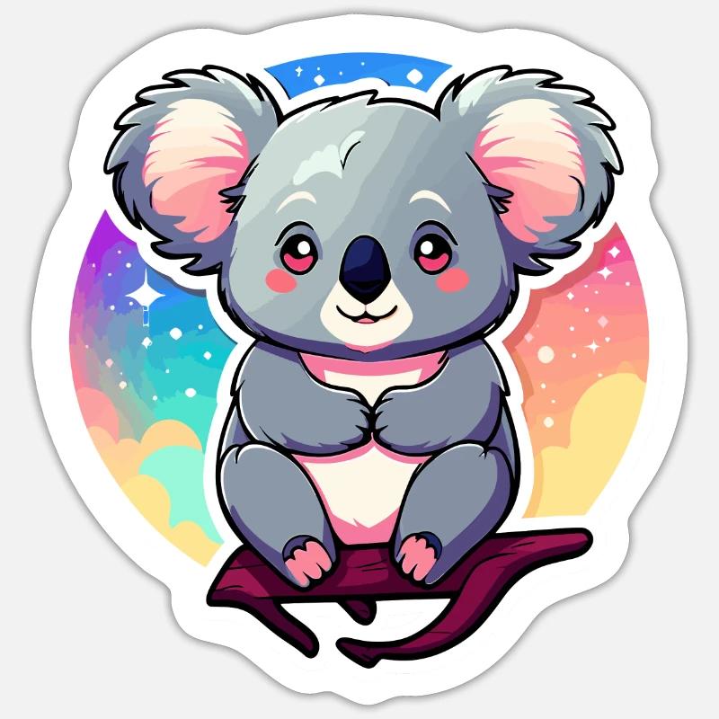 Dessin de koala - Sticker taille S (10 x 10 cm) - blanc mat