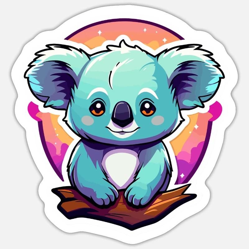 Dessin de koala - Sticker taille S (10 x 10 cm) - blanc mat