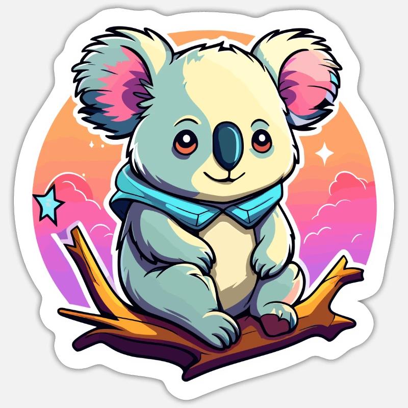 Dessin de koala - Sticker taille S (10 x 10 cm) - blanc mat