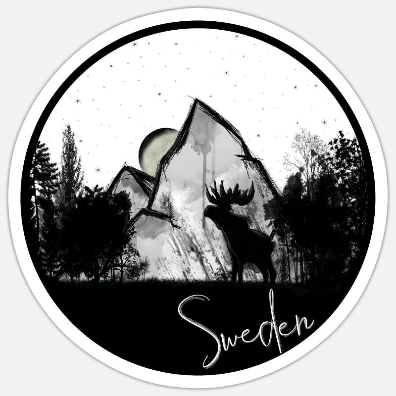 Impression Suède - Sticker taille S (10 x 10 cm) - blanc mat