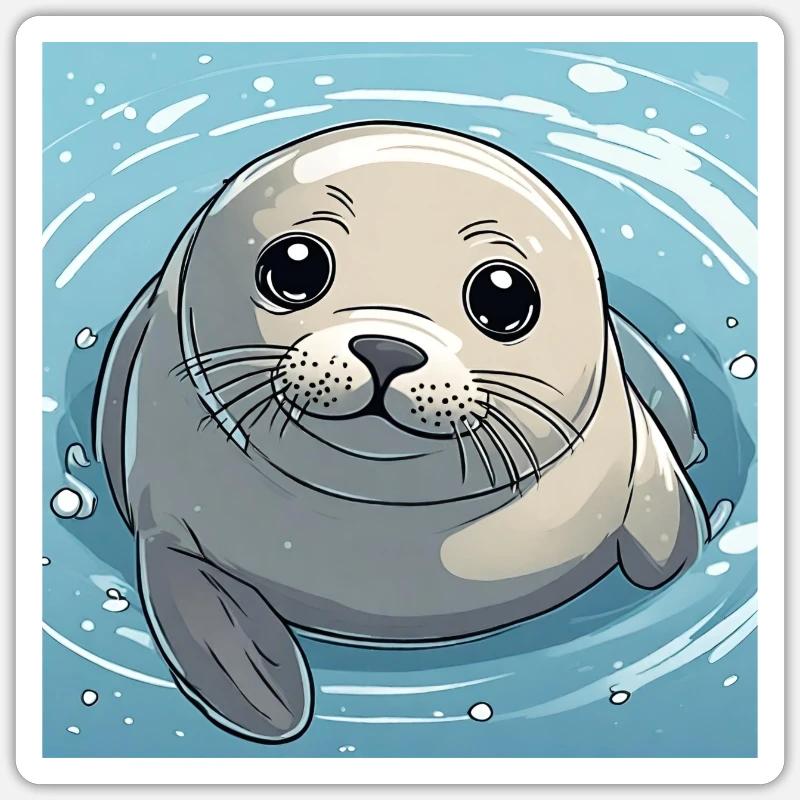 Phoque Sticker taille S (10 x 10 cm)