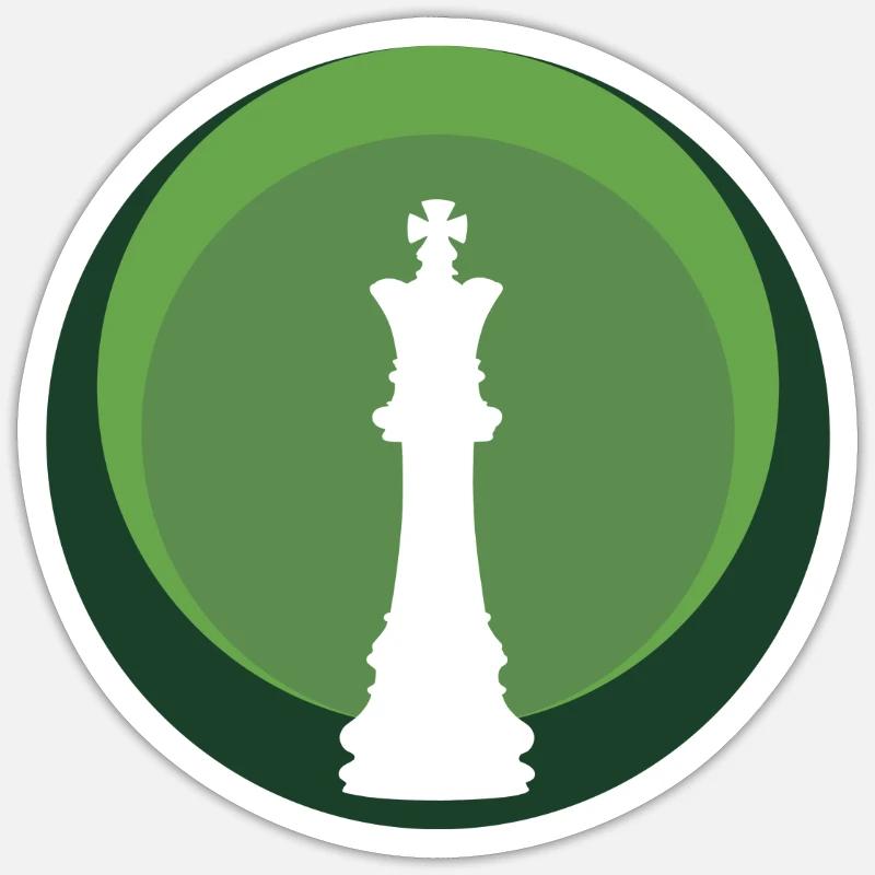 Schach Schachfigur Schachmatt - Sticker Größe S (10 x 10 cm) - Mattweiß
