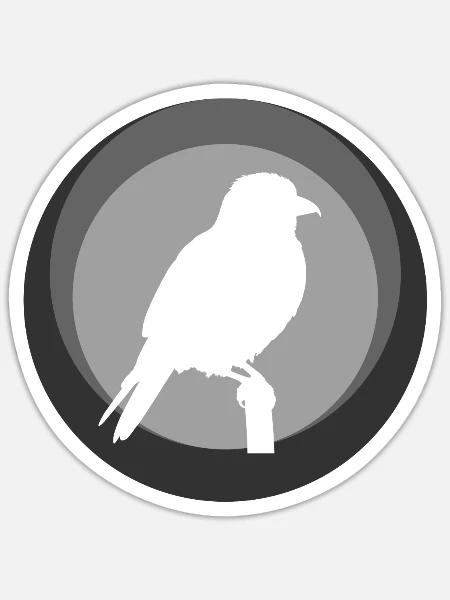 Sittich Vogel Abbildung Vogel - Sticker Größe S (10 x 10 cm) - Mattweiß