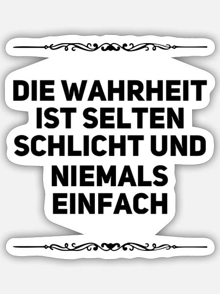 die Wahrheit ist kompliziert - Sticker Größe S (10 x 10 cm) - Mattweiß