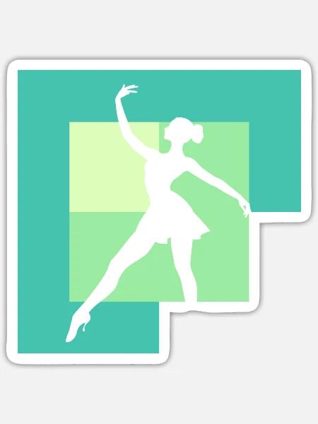 Ballett Schwanensee Balletttänzerin - Sticker Größe S (10 x 10 cm) - Mattweiß