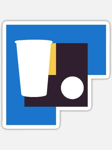 Beerpong Bierpong Bier - Sticker Größe S (10 x 10 cm) - Mattweiß