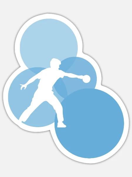 Tischtennisschläger Tischtennisschläger - Sticker Größe S (10 x 10 cm) - Mattweiß