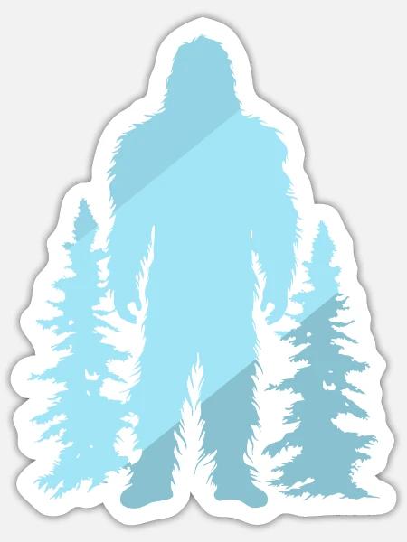 Lochness Bigfoot Big foot - Sticker Größe S (10 x 10 cm) - Mattweiß