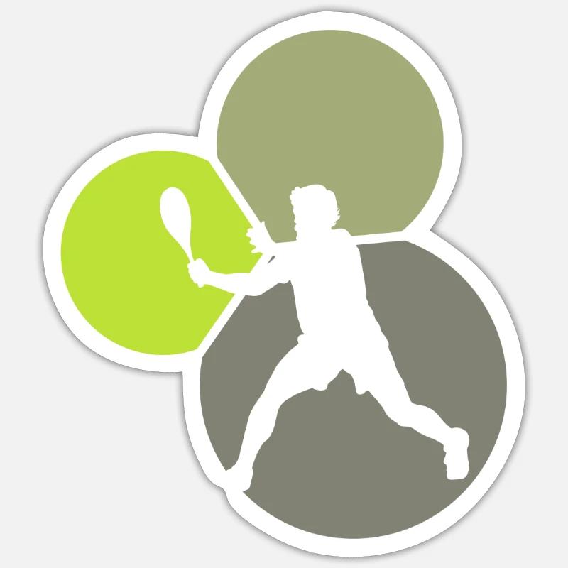 Squashspieler Squashschläger Squashspieler - Sticker Größe S (10 x 10 cm) - Mattweiß