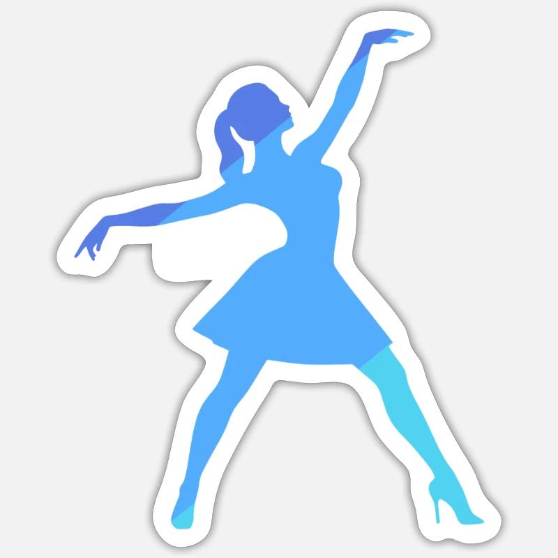 Ballet Danseur Ballet Ballet - Sticker taille S (10 x 10 cm) - blanc mat
