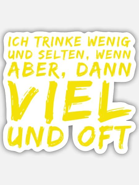 ich trinke viel - Sticker Größe S (10 x 10 cm) - Mattweiß