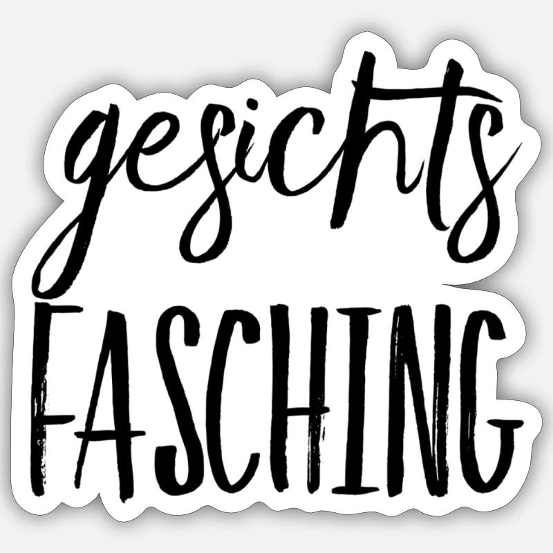 Gesichtsfasching - Sticker Größe S (10 x 10 cm) - Mattweiß