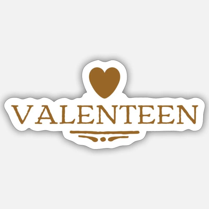 Valenteen - Sticker Größe S (10 x 10 cm) - Mattweiß