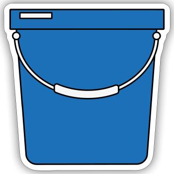 Eimer - Sticker Größe S (10 x 10 cm) - Mattweiß - Vorne