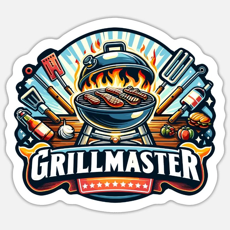 GrillMaster - Illustration de gril Sticker taille S (10 x 10 cm)
