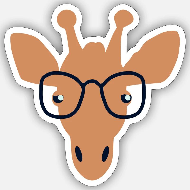 Giraffe mit Durchblick - Sticker Größe S (10 x 10 cm) - Mattweiß