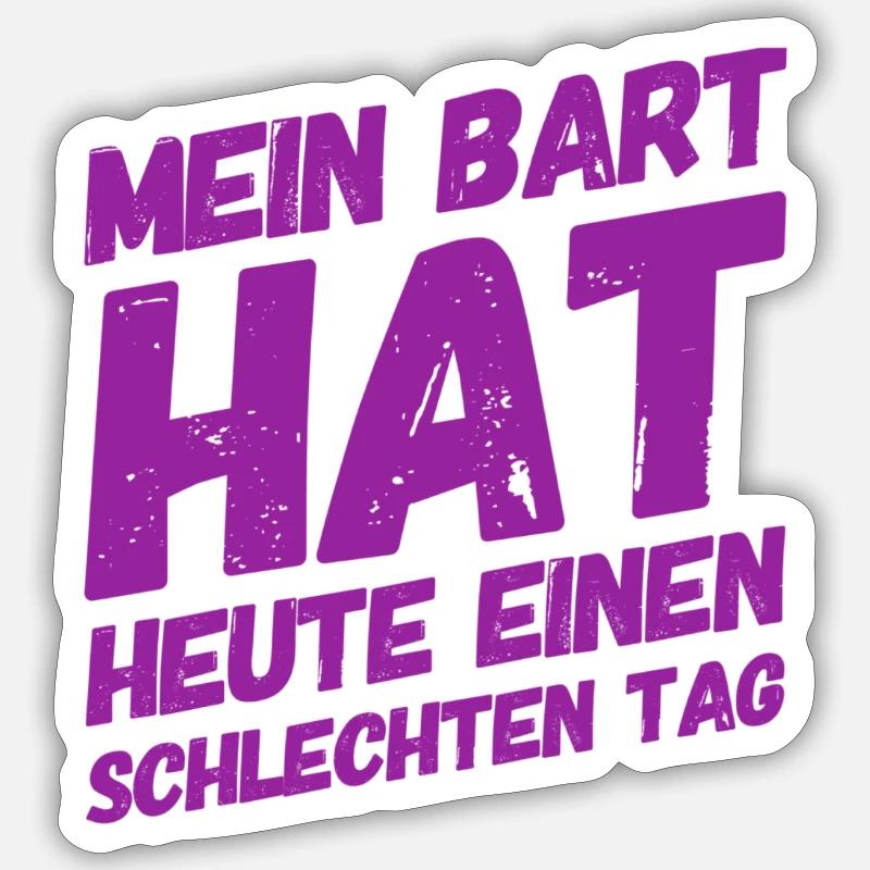 wilder Bart - Sticker Größe S (10 x 10 cm) - Mattweiß