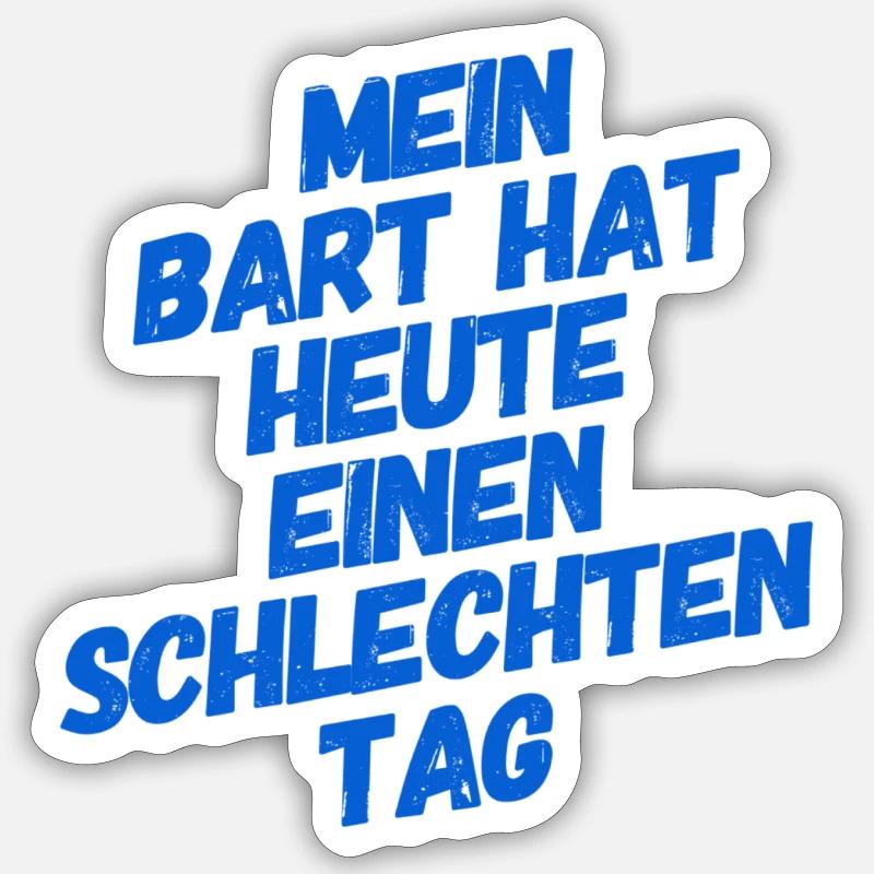 mein Bart ist wild - Sticker Größe S (10 x 10 cm) - Mattweiß
