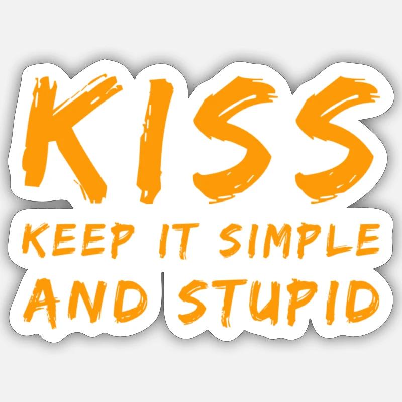 BAISER - Sticker taille S (10 x 10 cm) - blanc mat