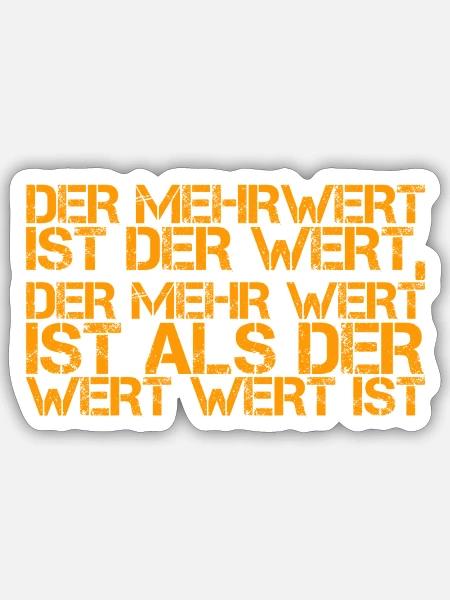der Mehrwert - Sticker Größe S (10 x 10 cm) - Mattweiß