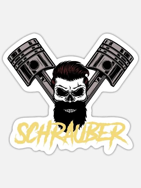 schrauber - Sticker Größe S (10 x 10 cm) - Mattweiß