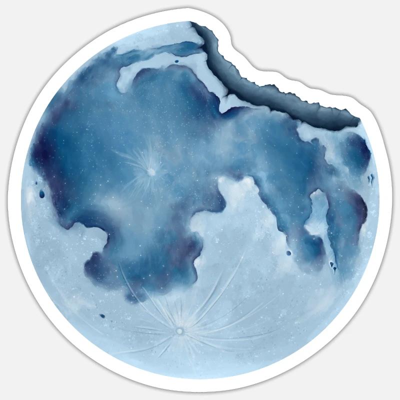 Broken Moon - Sticker size S (10 x 10 cm) - white matte