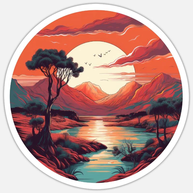 Lonely tree - Sticker size S (10 x 10 cm) - white matte