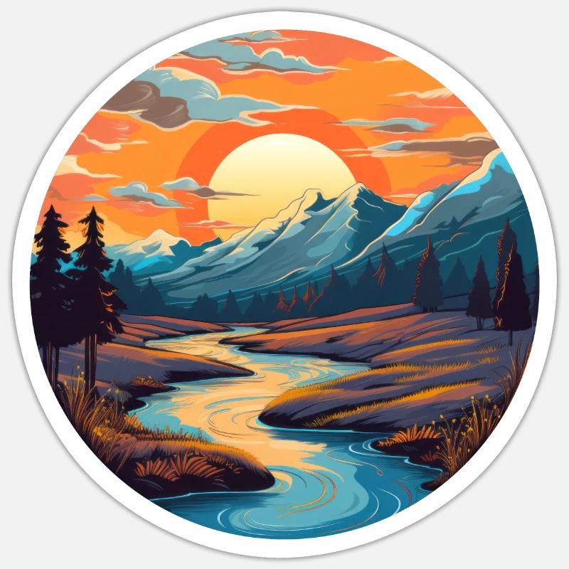 Dreamscape river Sticker size S (10 x 10 cm)
