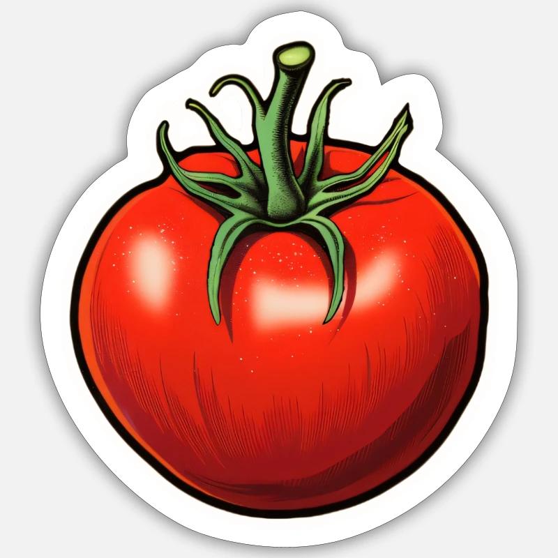 Sticker Tomate - Sticker Größe S (10 x 10 cm) - Mattweiß