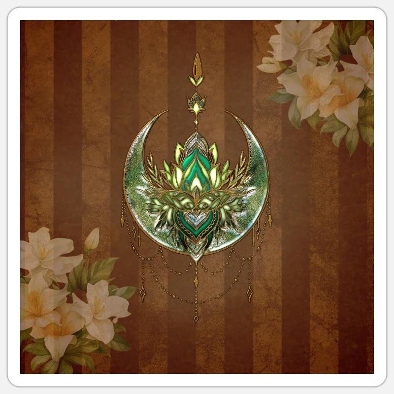 Wunderschöne und elegante Lotusblume - Sticker Größe S (10 x 10 cm) - Mattweiß
