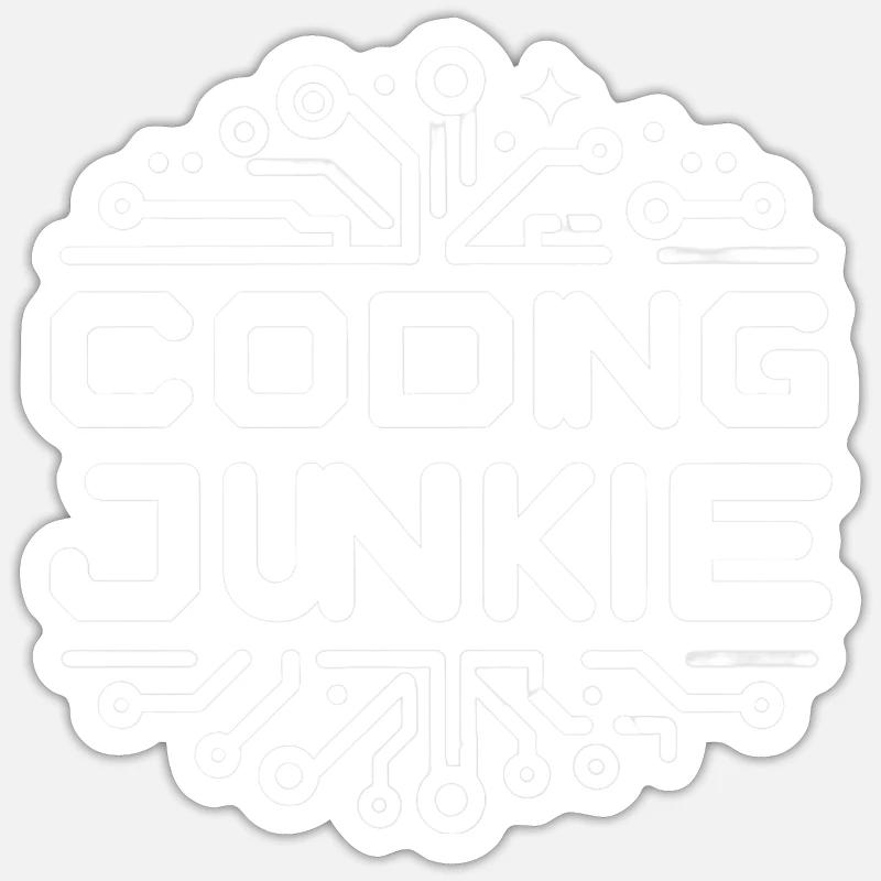 Coding Junkie 13 - Sticker Größe S (10 x 10 cm) - Mattweiß