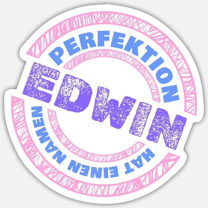 Edwin - Sticker Größe S (10 x 10 cm) - Mattweiß