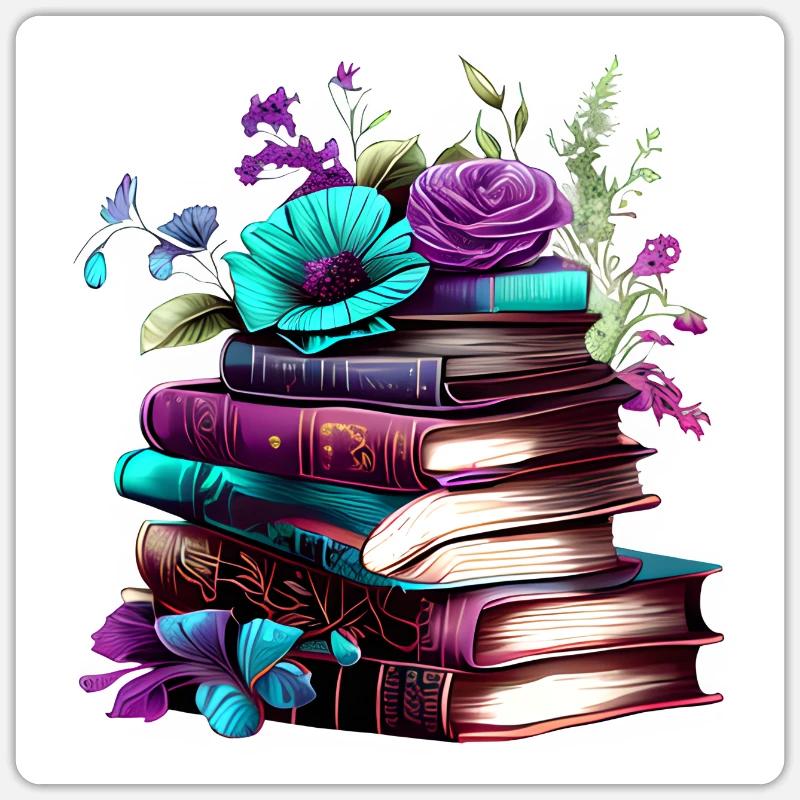 Book Reading Books Reader Gift Book Lover - Sticker size S (10 x 10 cm) - white matte
