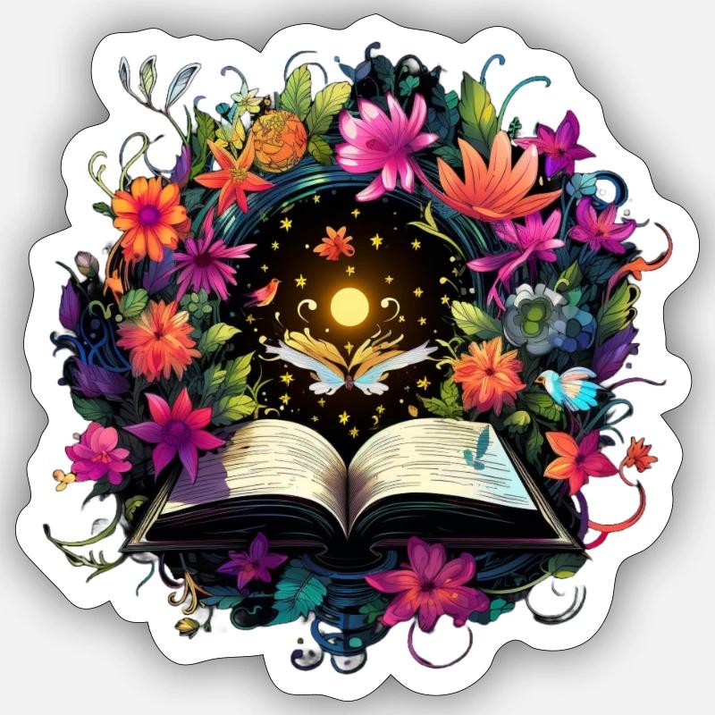 Book Magic - Sticker size S (10 x 10 cm) - white matte