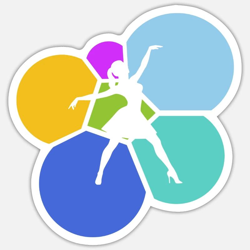 Danseuse de ballet Danseuse de ballet Danseuse de ballet - Sticker taille S (10 x 10 cm) - blanc mat