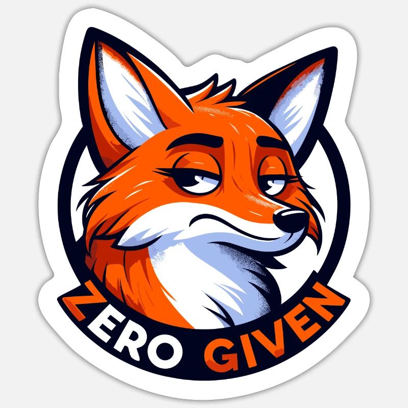 Zero Given - Fuchs Illustration - Sticker Größe S (10 x 10 cm) - Mattweiß