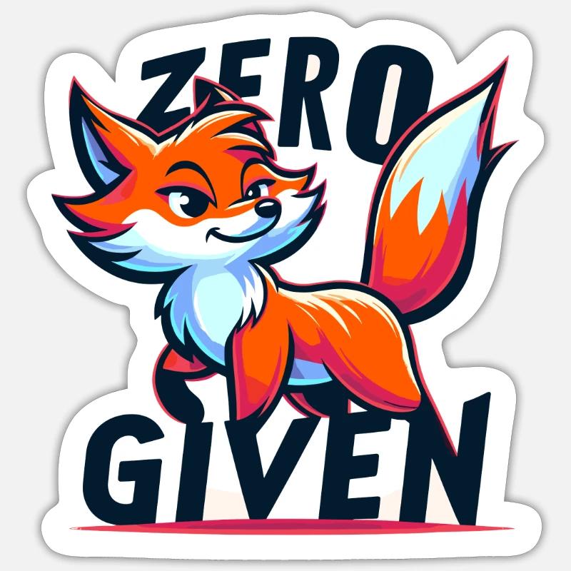 Zero Given - Fox Illustration - Sticker size S (10 x 10 cm) - white matte