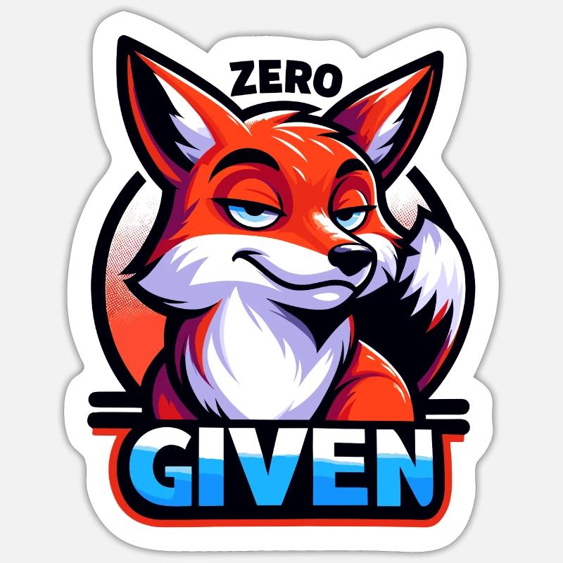 Zero Given - Fuchs Illustration - Sticker Größe S (10 x 10 cm) - Mattweiß