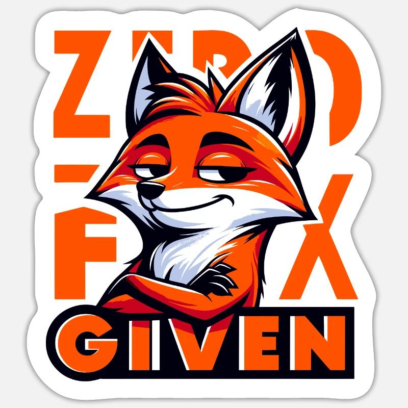 Zero Given - Fox Illustration - Sticker size S (10 x 10 cm) - white matte