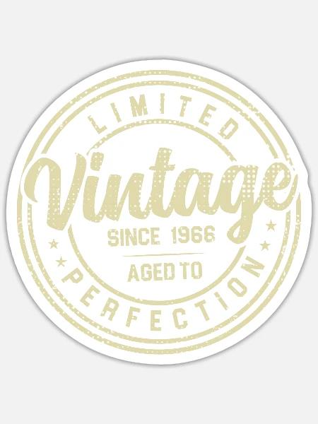 Jahrgang 1966 Geburtstagsgeschenk 1966 - Sticker Größe S (10 x 10 cm) - Mattweiß