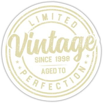 Vintage 1998 Birthday Gift 1998 - Sticker size S (10 x 10 cm) - white matte - Front