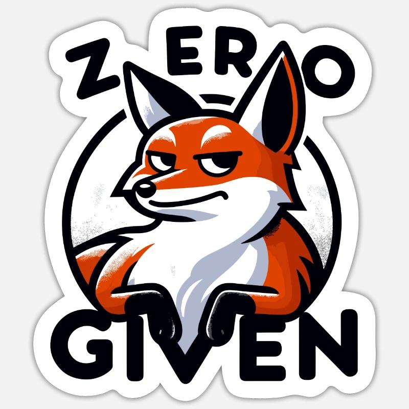 Zero Given - Fuchs Illustration - Sticker Größe S (10 x 10 cm) - Mattweiß