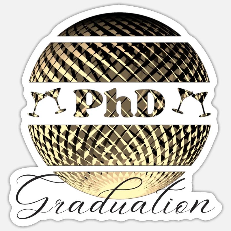 PhD graduation - Sticker size S (10 x 10 cm) - white matte