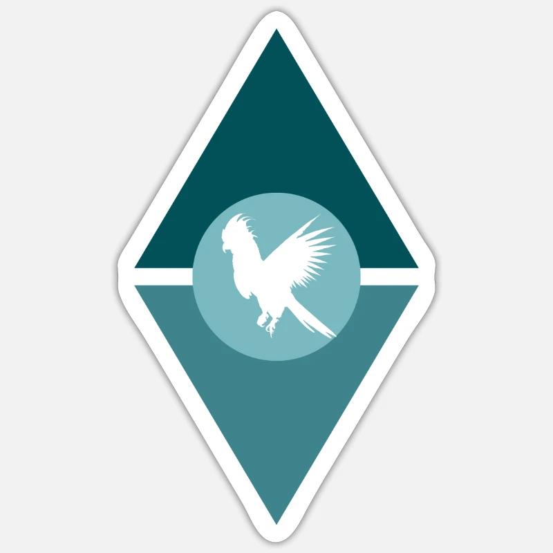 Oiseau, Cacatoès, Oiseau - Sticker taille S (10 x 10 cm) - blanc mat